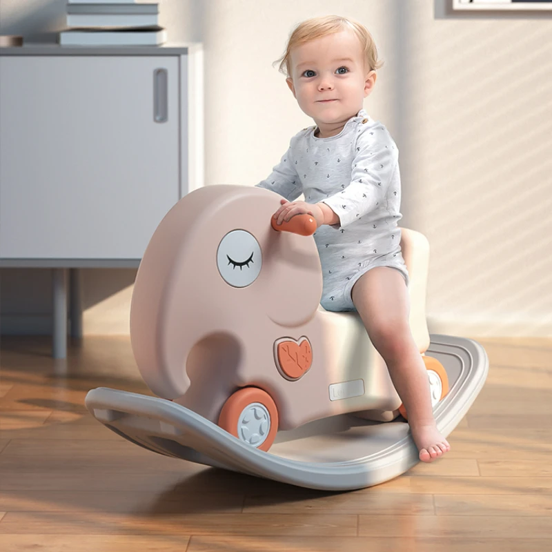 Safety Non-slip Small Horse 2 In 1 Children's Rocking Horse Yo-yo Car Comfort Baby Anti-fall Dual-purpose Baby Rocking Chairs