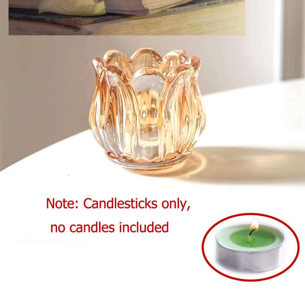 Tulip Glass Candle Holder Romantic Candlelight Dinner Home Festive