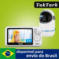 4.3 Polegada vídeo monitor do bebê com zoom digital câmera de vigilância visão noturna automática intercomunicador em dois sentidos babá segurança