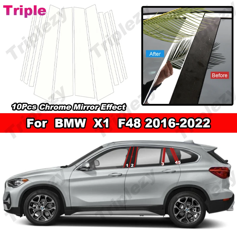 

6 шт., хромированные столбики для дверей автомобиля BMW X1 F48 2016-2022
