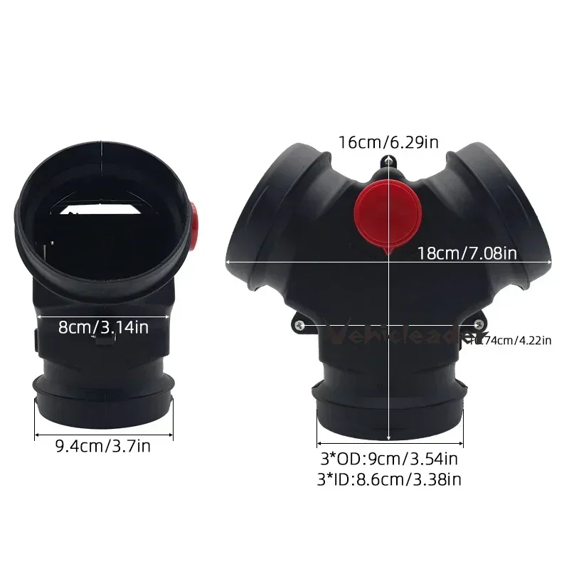90mm Vavle Flap Parking Air Diesel Heater Vent Ducting Exhaust Pipe Joiner Connector Elbow Pipe Outlet for Eberspacher Webasto