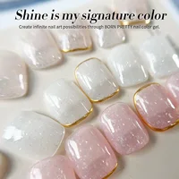 BORN RRETTY 15ml Milky White Glitter Gel Nail Polish Pink Apricot Glitter Sequins Long Lasting Soak Off UV LED Varnish Manicure 6