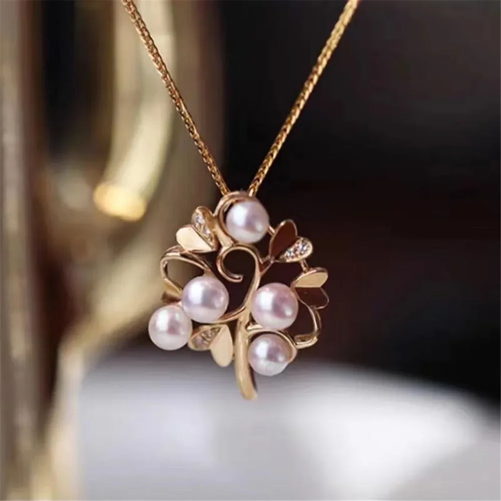 

DIY Pearl Accessories S925 Sterling Silver Jewelry Pendant with Empty Todo Beads Necklace Pendant Fit 3-5mm Round Flat Beads