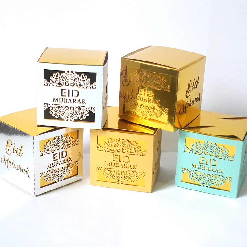 

Новинка 5x5x5 см EID Мубарак коробка конфет, золотая коробка вечерние подарочные коробки мусульманские исламские вечерние принадлежности украшения на Рамадан 2022