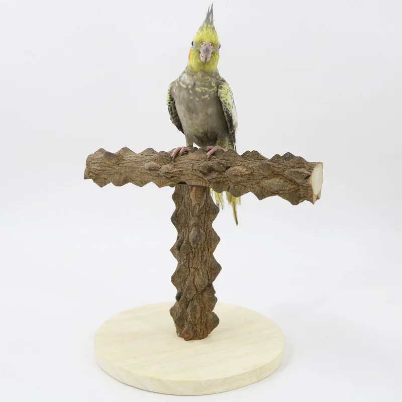 Parrot T-shaped Sichuan pepper wood game stand, bird stand, pole climbing ladder, parrot toy training supplies