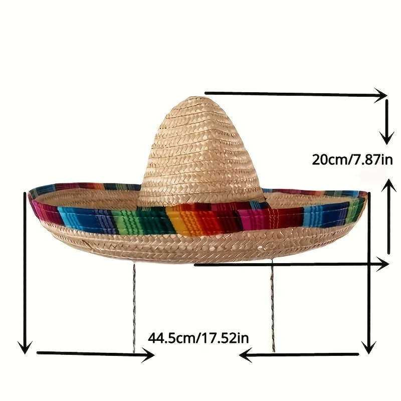1pc Woven straw hat, Mexican straw hat, pointed hat, straw hat, sun hat, party handmade hat, ball photography hat