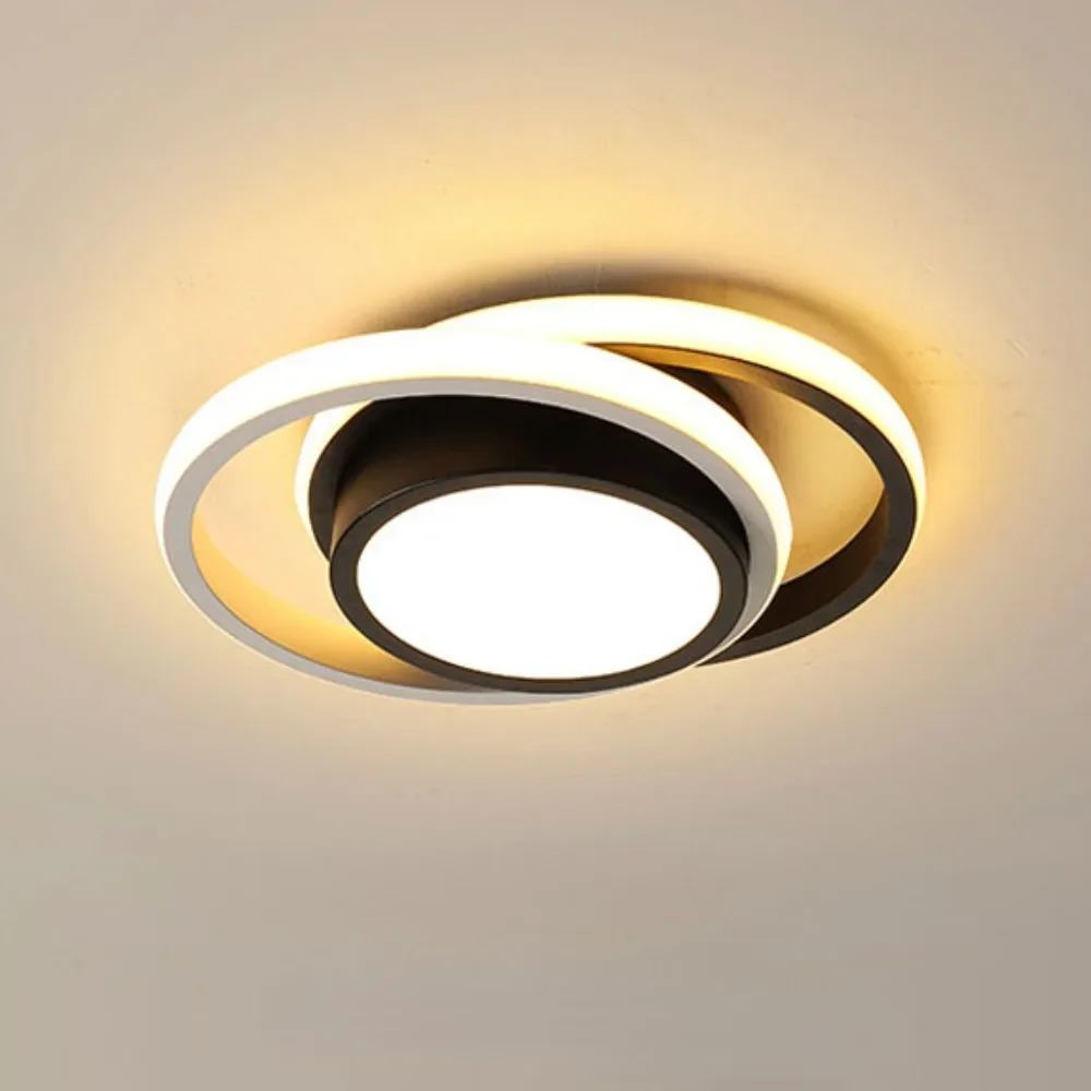 

Modern LED Ceiling Light 2 Rings Creative Design Ceiling Lamp Indoor Lighting Fixtures Hallway Balcony Aisle Office Lustre