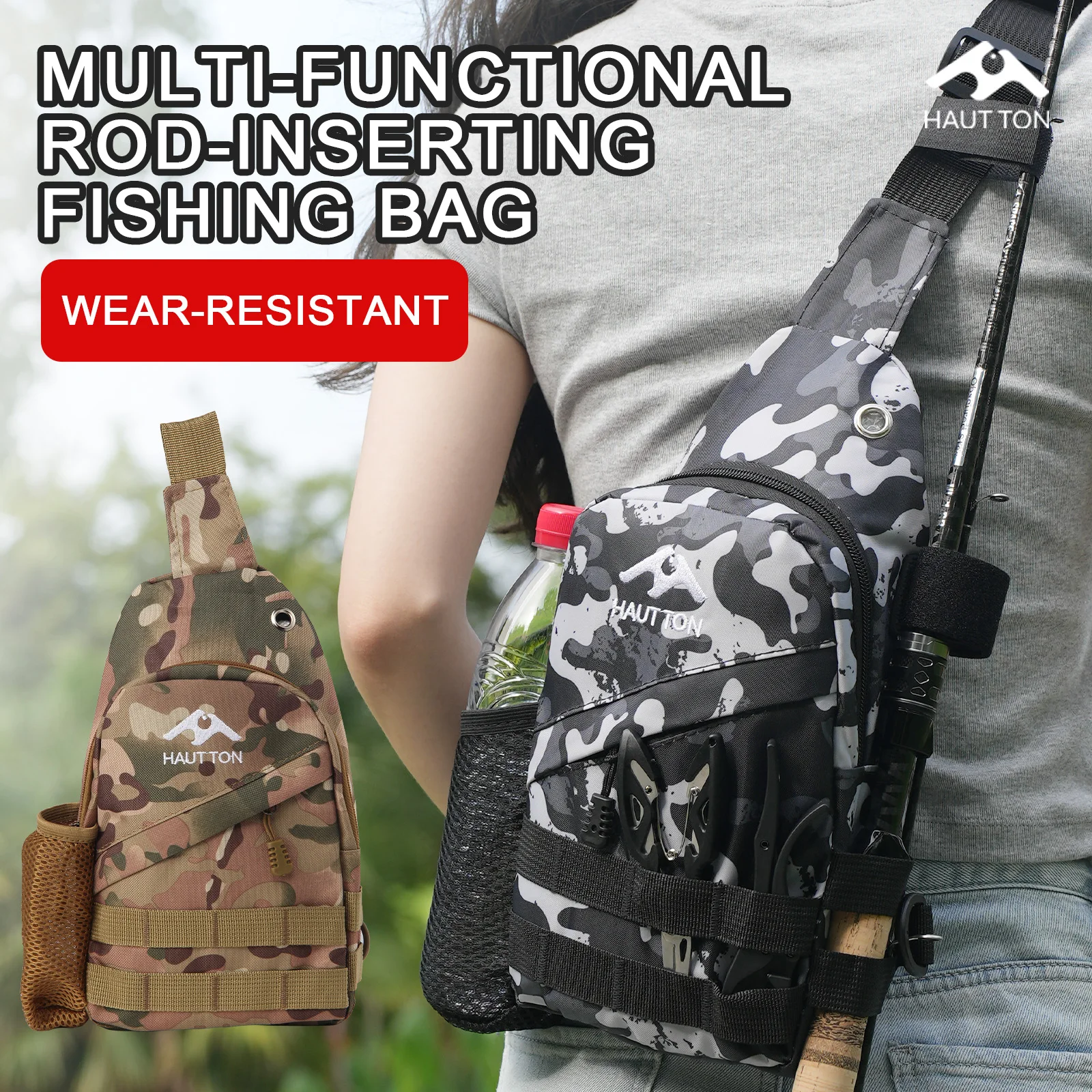 Sac à dos pêche léger HAUT TON waterproof oxford - Multifonction leurres cannes portable