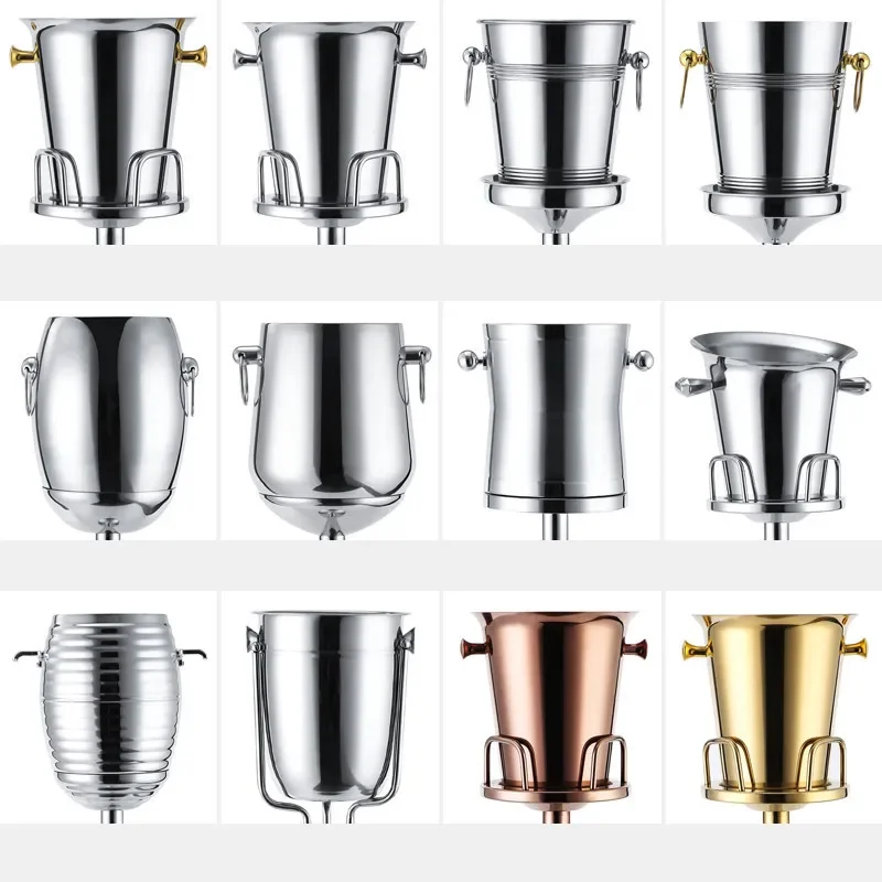 Stainless Steel luxury Ice Bucket with rack Wine Chiller Bottle Cooler Champagne Beer Chiller Ice Barrel Elk Deer ice rack set