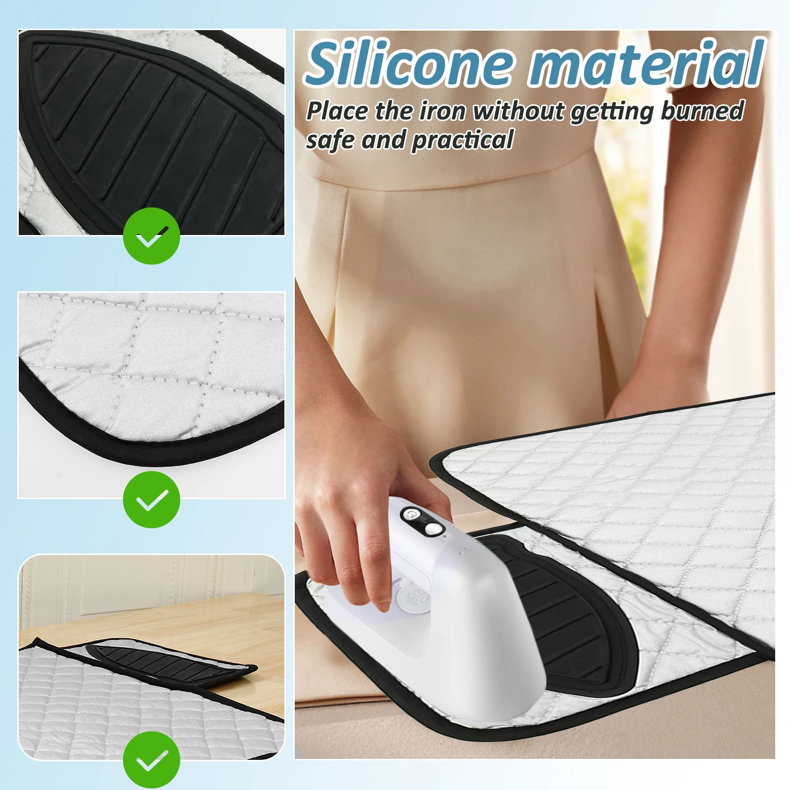 Estera de planchado mejorada, estera de planchado portátil gruesa