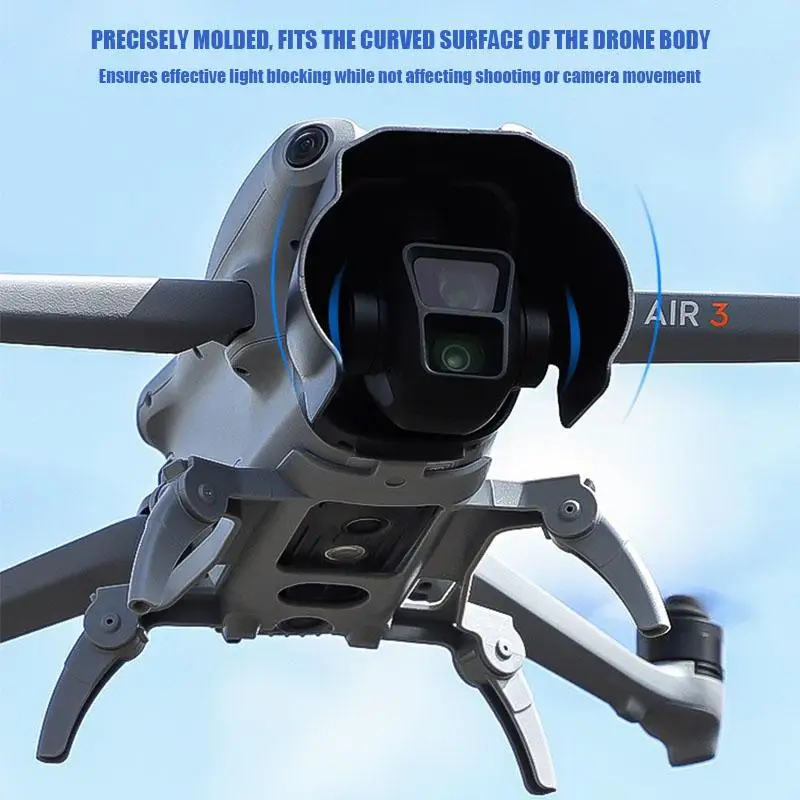 Installation du pare-soleil pour DJI Air 3 sur le drone, assurant une protection optimale contre les reflets.