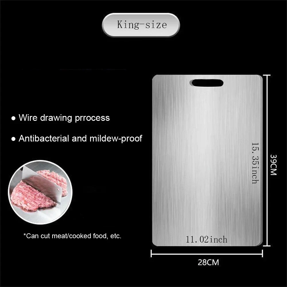 Description Picture 6 of itemStainless Steel Panel and Chopping Board Kitchen Household Thickened Double Sided Cutting Board Block Kneading Dough Board