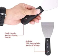 7PCS Carbon Steel Putty Knives Set Flex Drywall Knife Paint Scraper Kit 7 Sizes Soft Grip Handle Canvas Storage Bag Included 4