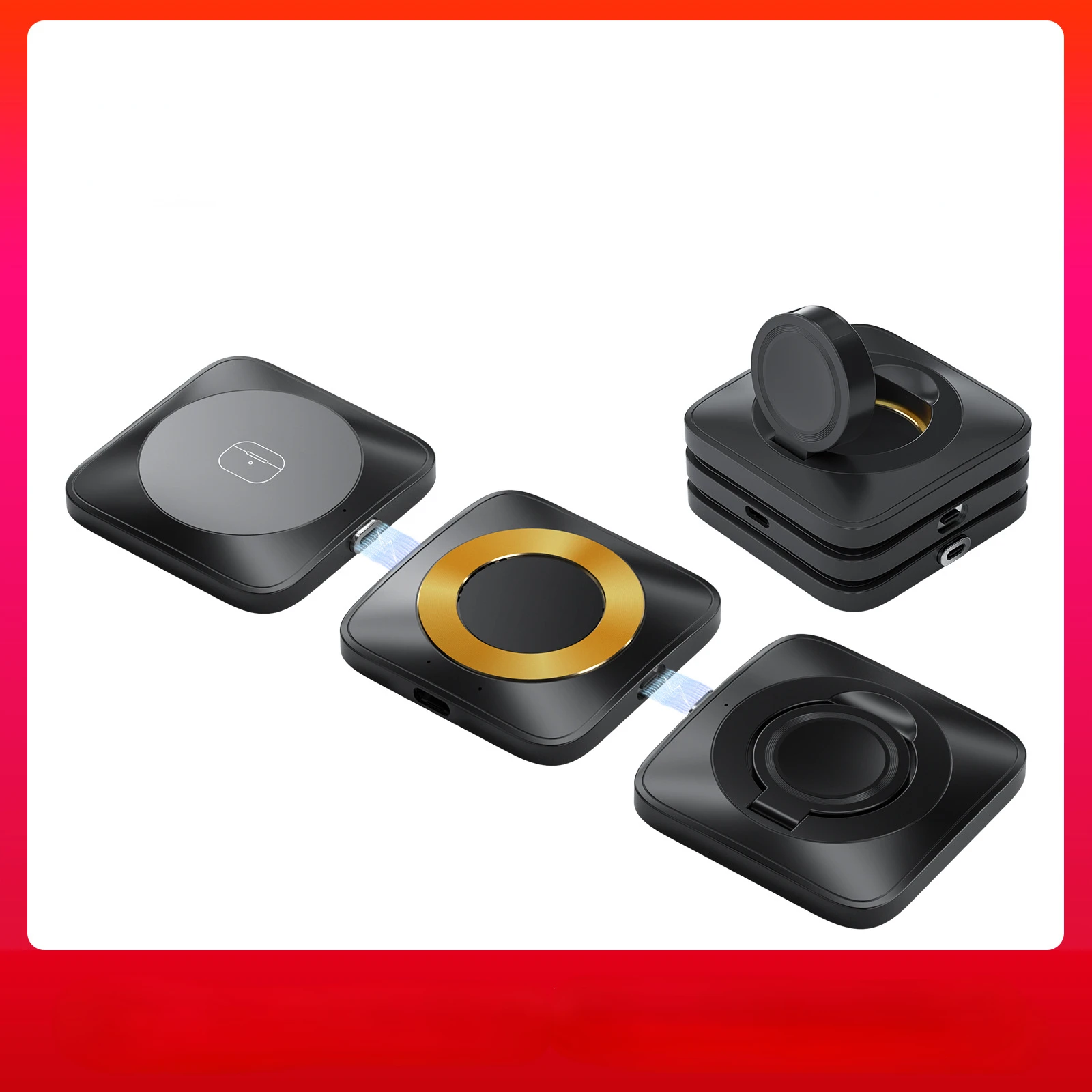 

15W Foldable Magnetic Wireless Charger For IPhone 12 13 Pro Max Samsung 3 In 1 Fast Macsafe Charging For Apple Watch Airpods Pro