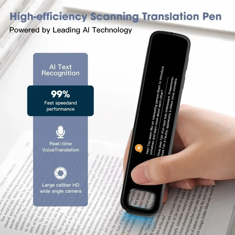 142Languages Vietnam Hebrew Thai Polish Read Scan Pen Offline Voice Translation 3.76 Inch Dictionary Point Online AI Translator translation pen
