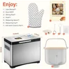 2LB Bread Maker, 19-in-1 Automatic Bread Machine Stainless Steel with Ceramic Pan, 15H Timer & 1H Keep Warm 6