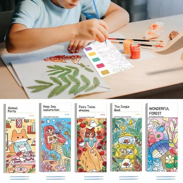 2023 Pocket Watercolor Painting Book Coloring Book with Paints Premium  Pocket Water Color Painting Book - AliExpress