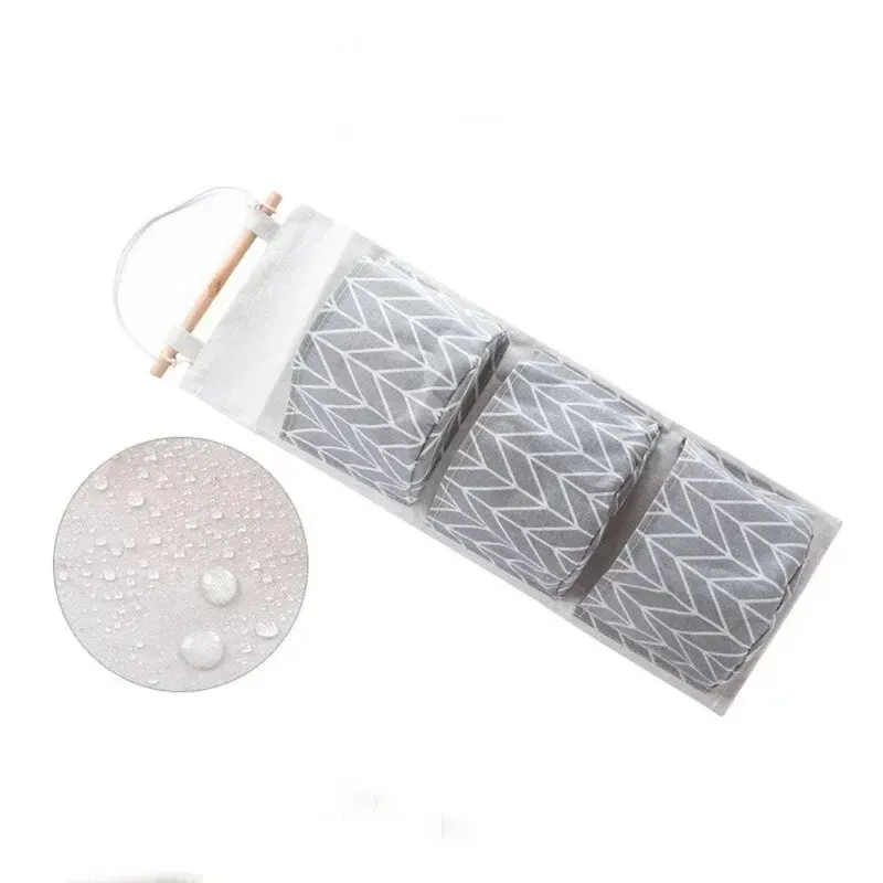 Hanging Storage Bag 3Pockets Waterproof Wall Mounted Closet Organizer Bear Flamingo Sundries Bags 1pc