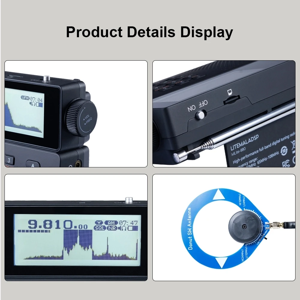 Nuovo Ricevitore Radio DSP Malahiteam MLite-880 Aggiornato, Radio SDR Malahit SSB/AM/FM RDS Portatile a Banda Completa, Radio Digitale a Onde Corte - immagine 5