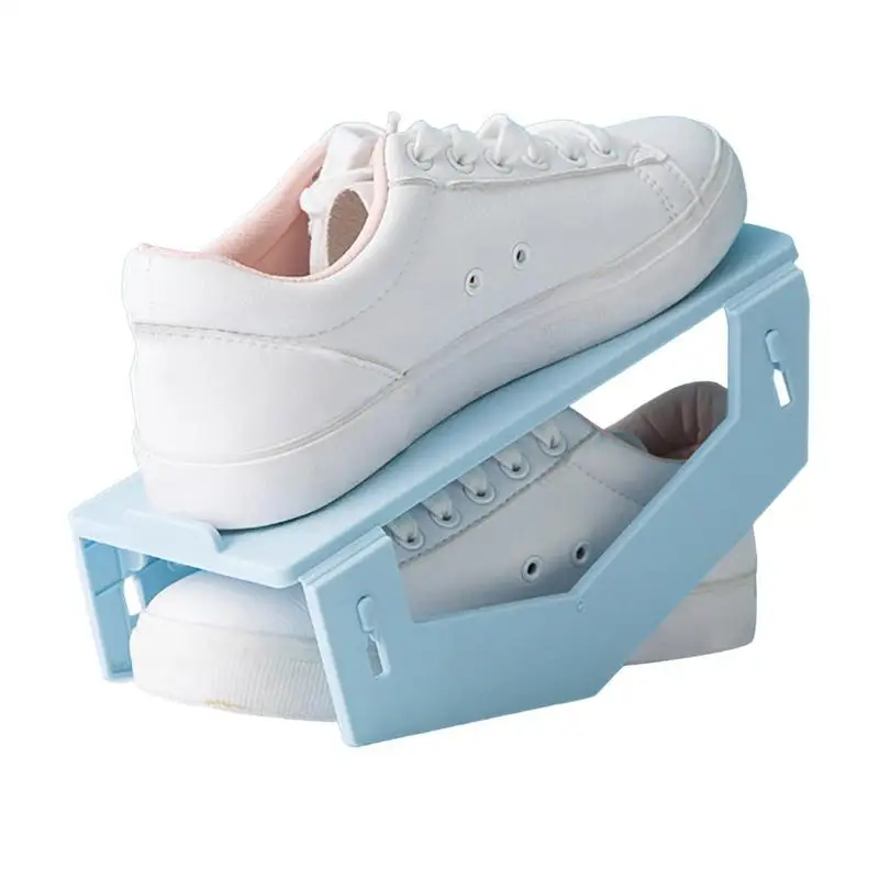 

Shoe Slots Space Saver Double Layer Adjustable Shoe Storage Rack And Organizer For Closets Foldable Shoe Stackers Save Space