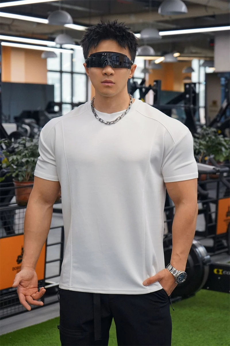 2025 Nuovo Sport fitness manica corta T-shirt da uomo Estate Girocollo Asciugatura rapida Traspirante Fitness Top allenamento uomo T-shirt - immagine 4