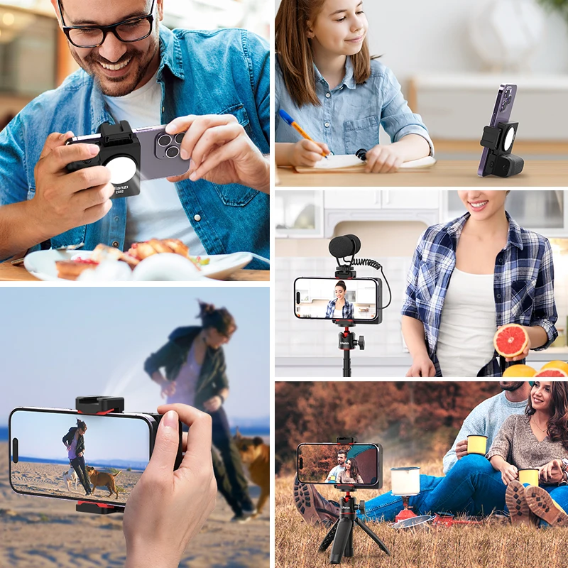 Ulanzi CG-02 Handle Selfie Grip Fill Light Mobile Phone Anti-shake Selfie Booster Holder selfie stick,mobile phone holder,sports camera selfie stick,cell phone selfie stick,smartphone selfie stick,smartphone shooting holder,phone camera shutter grip
