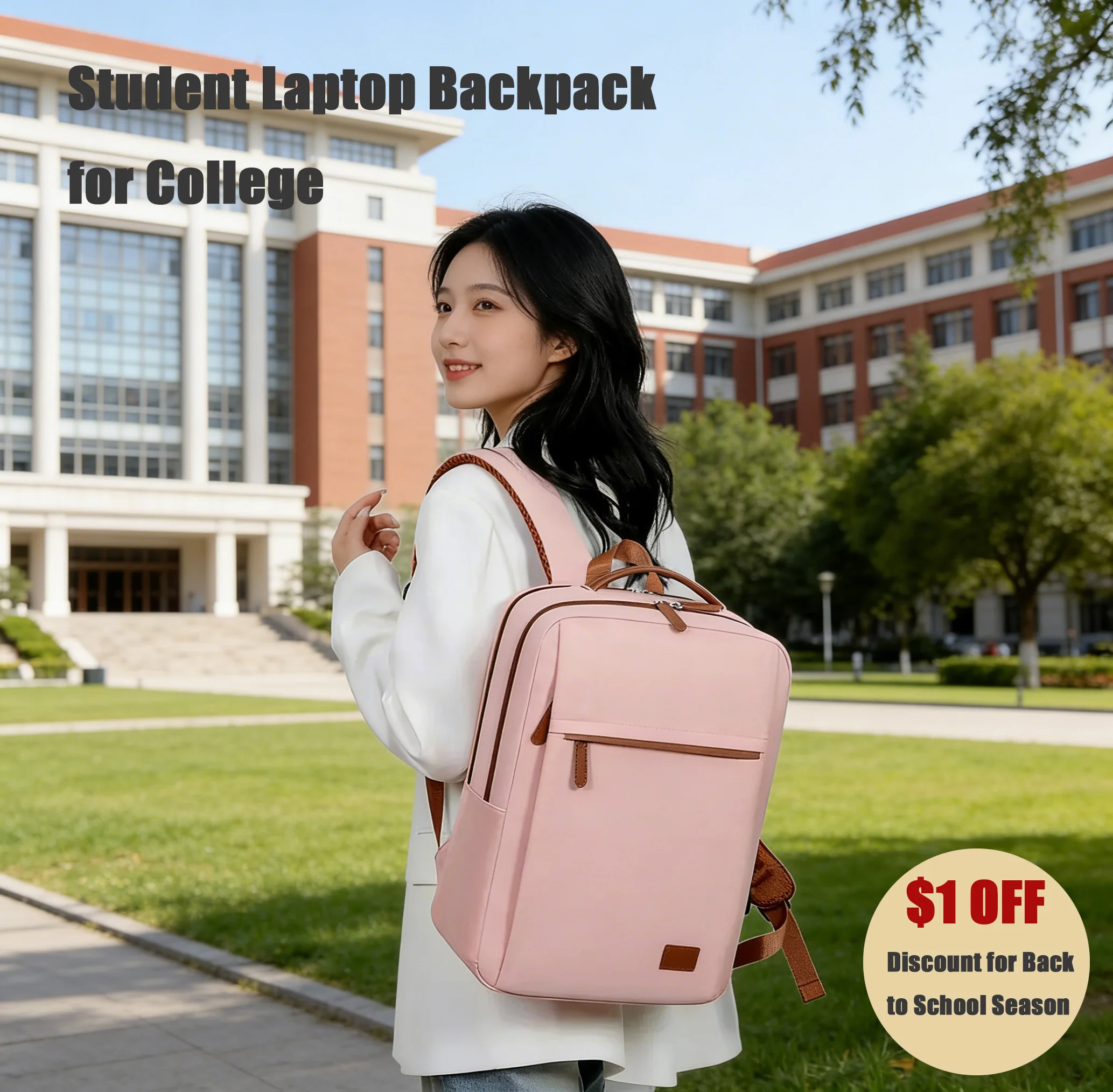 Sac à dos d'affaires pour ordinateur portable 16 pouces, tendance, pour filles, sac à dos classique unisexe, nouveau, simple, pour étudiants