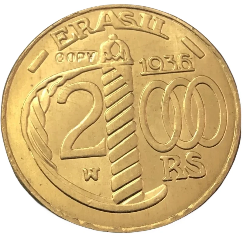 

1936 Brazil 2000 Reis exact Copy copper Coin