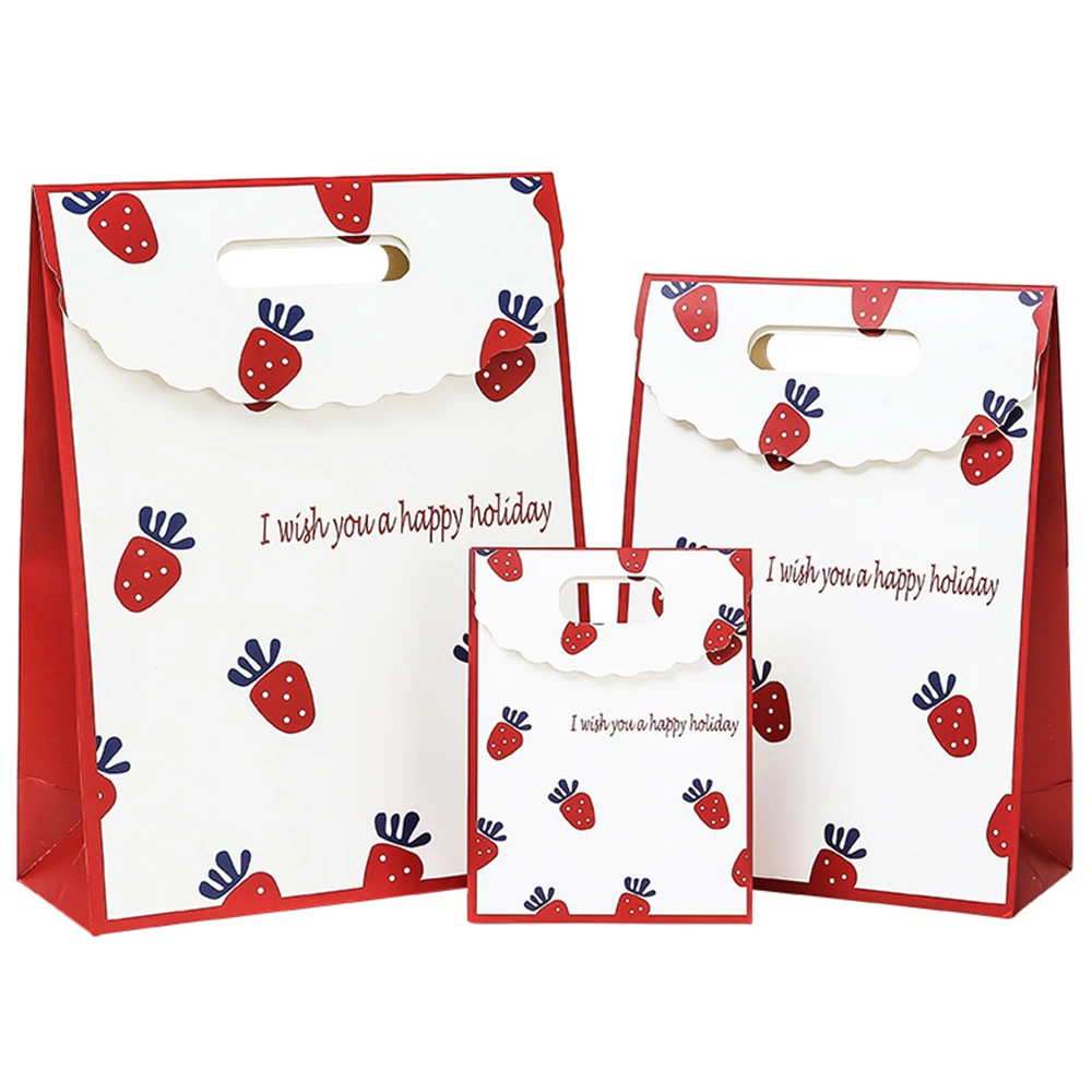 10Pcs Tote Strawberry Bag with Necklaces Rings Earrings Birthday Gift with Accompanying Hands For Wedding Party Valentine's Day