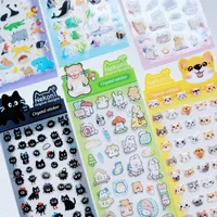 NEKONI креативные животные мультяшные хрустальные наклейки Скрапбукинг DIY журналы канцелярские принадлежности дневник милые наклейки школьные принадлежности — изображение 2