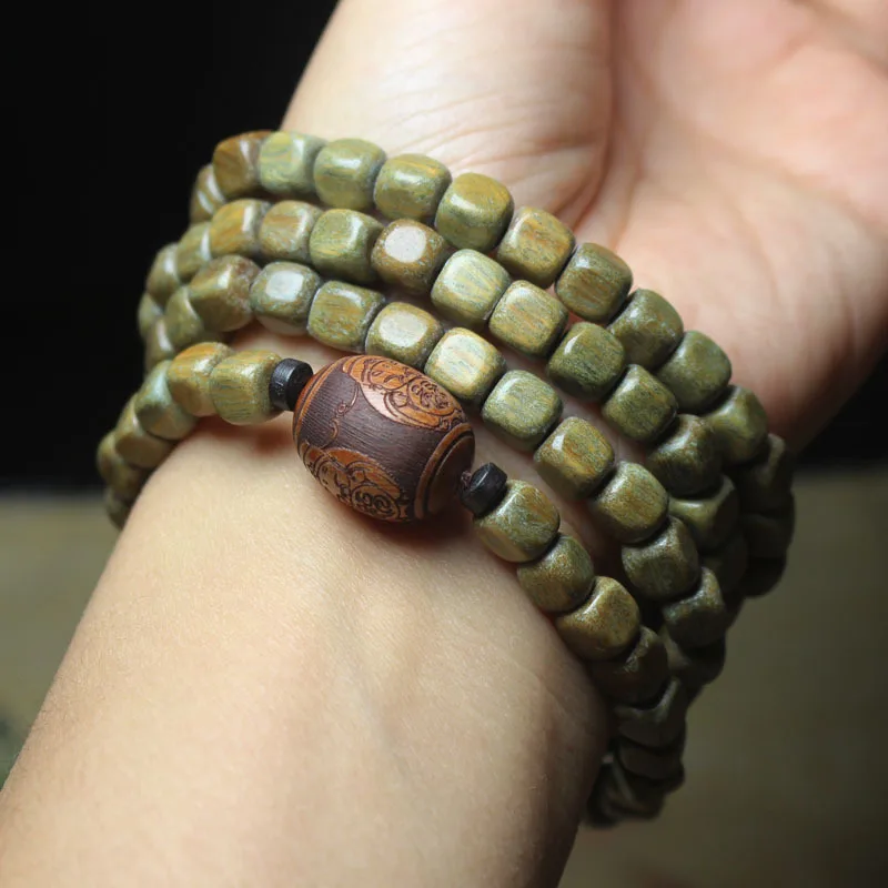 

Оптовая продажа, натуральный Американский браслет Guajacwood с маленькими отверстиями, квадратный браслет, желтая груша