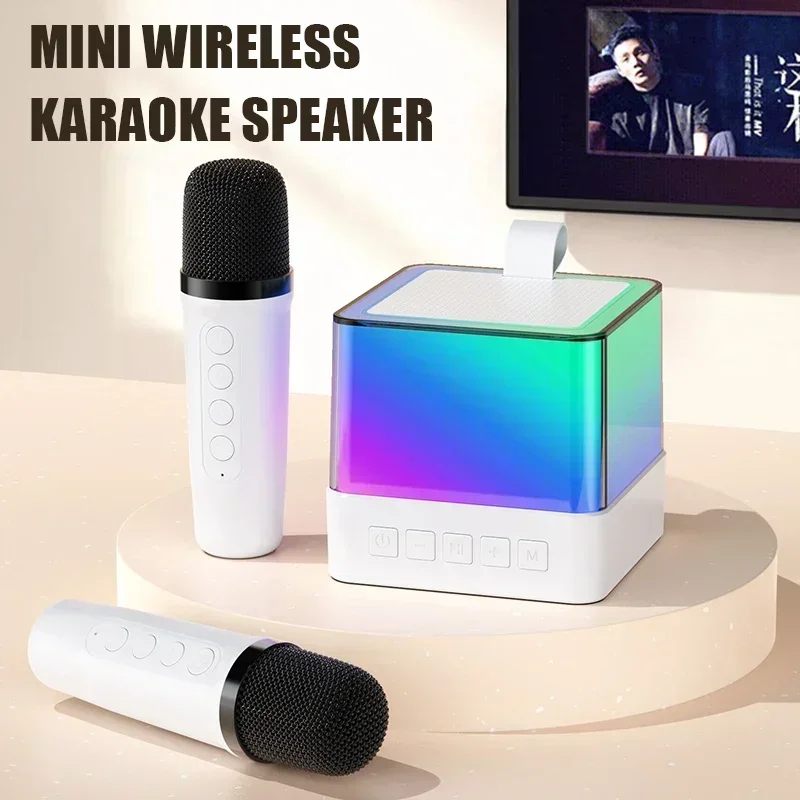 

K18 Wireless Karaoke Bluetooth Speaker RGB Light HiFi Stereo Subwoofer Home Gathering Soundbar Singing Speakers 블루투스 스피커