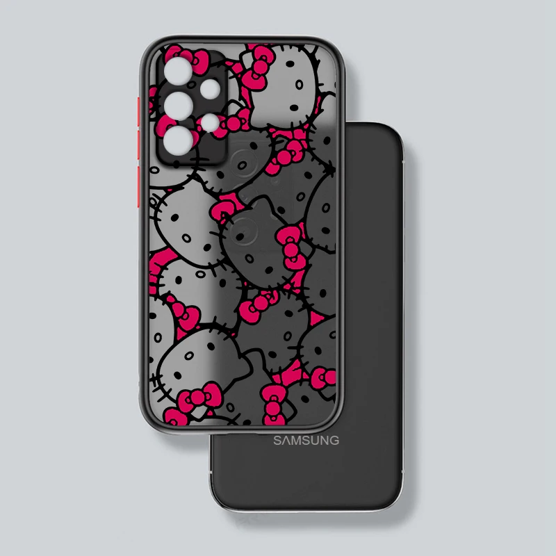 thumbnail image 1 of Bonita funda de teléfono Sanrio Hello Kitty para Samsung S24, S23, S22, S21, S20 FE, S10, S9 Plus, Ultra Pro, 5G, translúcida esmerilada, 1 of 5