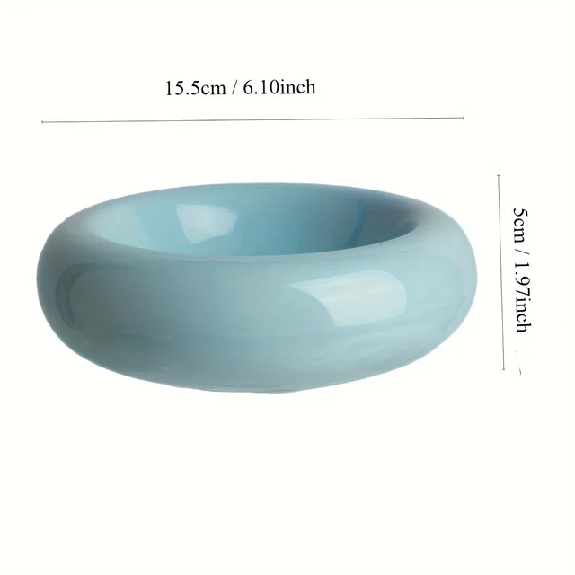 Cat Bowl Ceramic Cat Bowl Dish Pet Bowl Donut Shape Cat Food Bowl Anti-Fall Flip Bowl Non-slip Multiple Colors Shapes Snack Bowl 5
