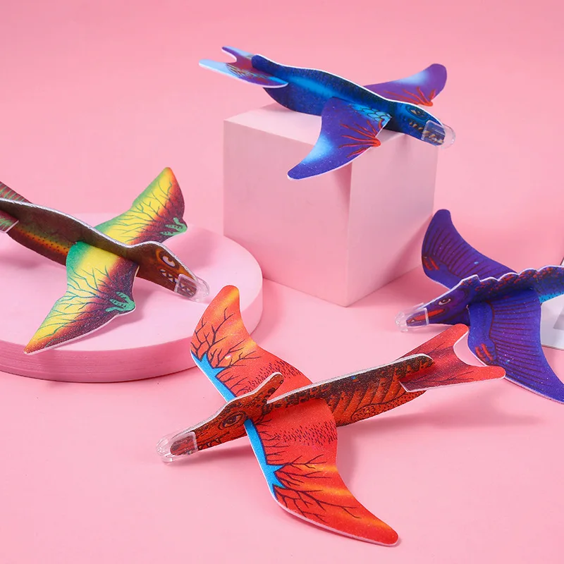 Cartoon Dinosaur Foam Hand Throw Flying Airplane 25Pc Outdoor Toy for Kids Birthday Party Favors Pinata Stuffers Carnival Prizes party toys