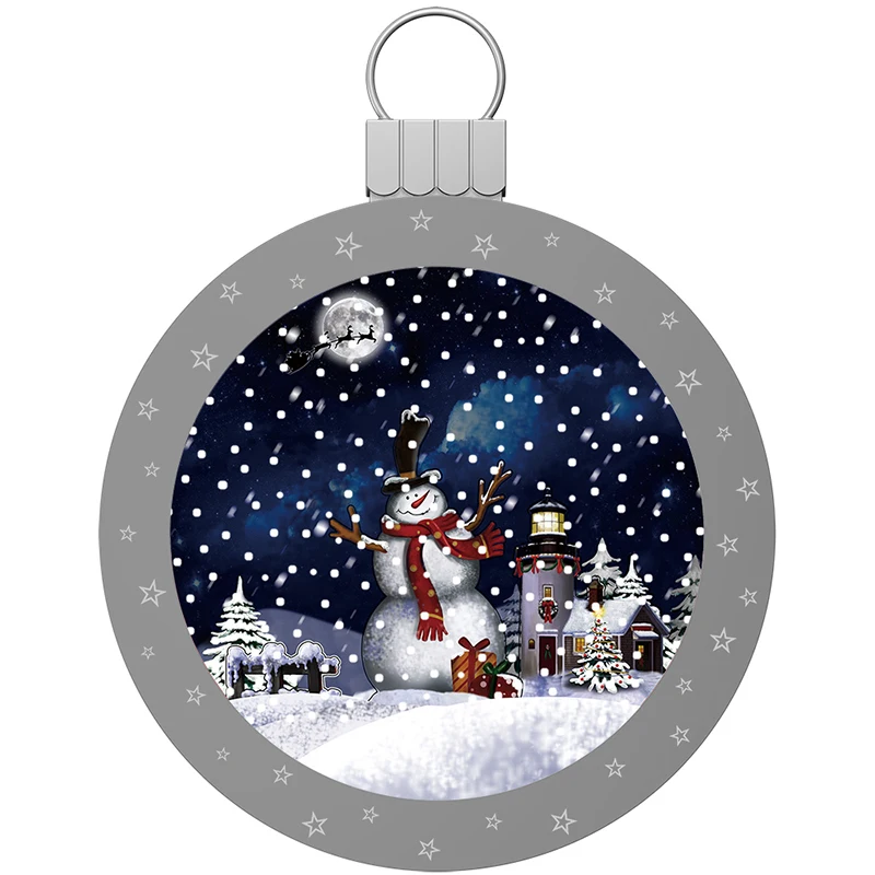 

Christmas Baubles Snowing Hanging Led Silver Ball Ornament
