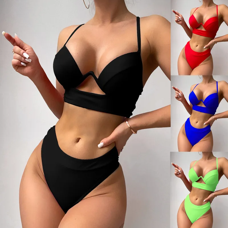 

2023 New Sexy Bikini Two Piece Push Up Swimwear Low Waist Holiday Bikinis Set Beachwear Bathing Swiming Suit Women Swimsuit