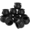 12pcs Mini Black Cauldron with Handle Halloween Mini Witch Cauldron Kettles Multi-purposed Small Plastic Cauldron Halloween 1