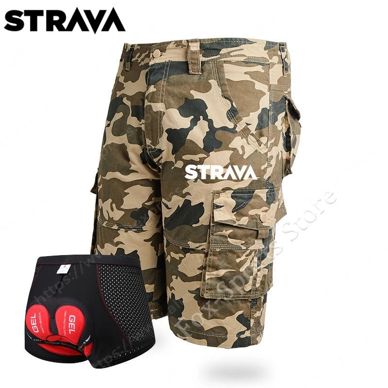 cortos de verano para hombre, Jersey de algodón de camuflaje, de alta calidad, estilo con bolsillos, bicicleta|Pantalones cortos de ciclismo| - AliExpress
