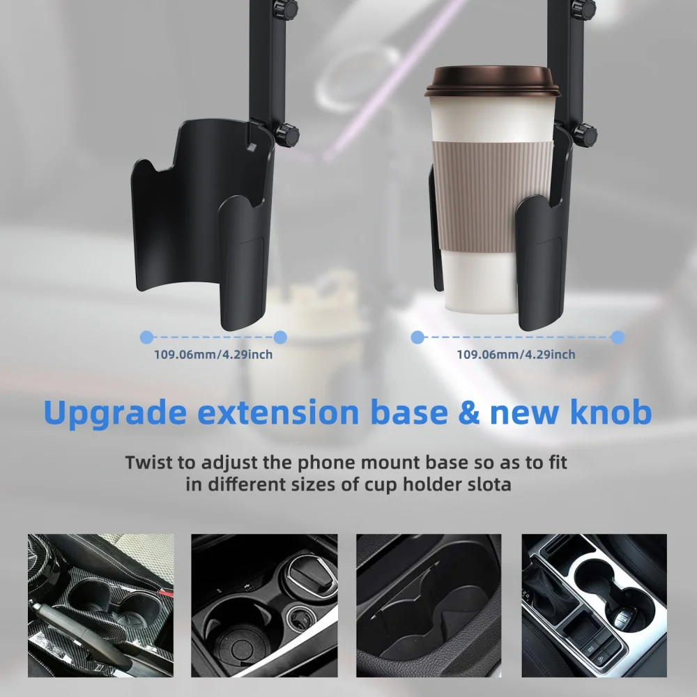 Car Cup Stand Magnetic Phone Holder Universal 2 in 1 Multifunction Extendable 36