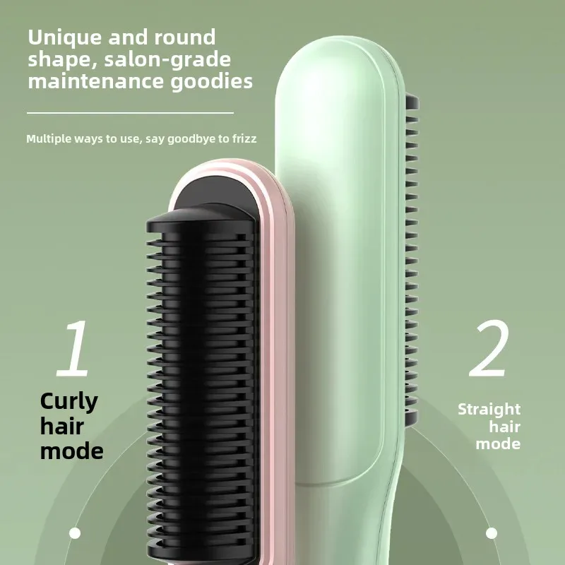 New Straight Hair Comb Negative Ion Straight Curling Iron Two-Purpose Electric Heat Curling Rod Cross-Border Home Use