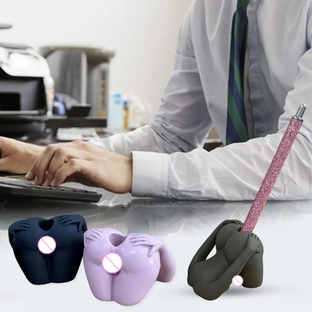 Sexy Ass Pen Holder 3D Funny Ass Pencil Pen Stand Synthetic Resin Butt-shaped Holder Desk Organizer