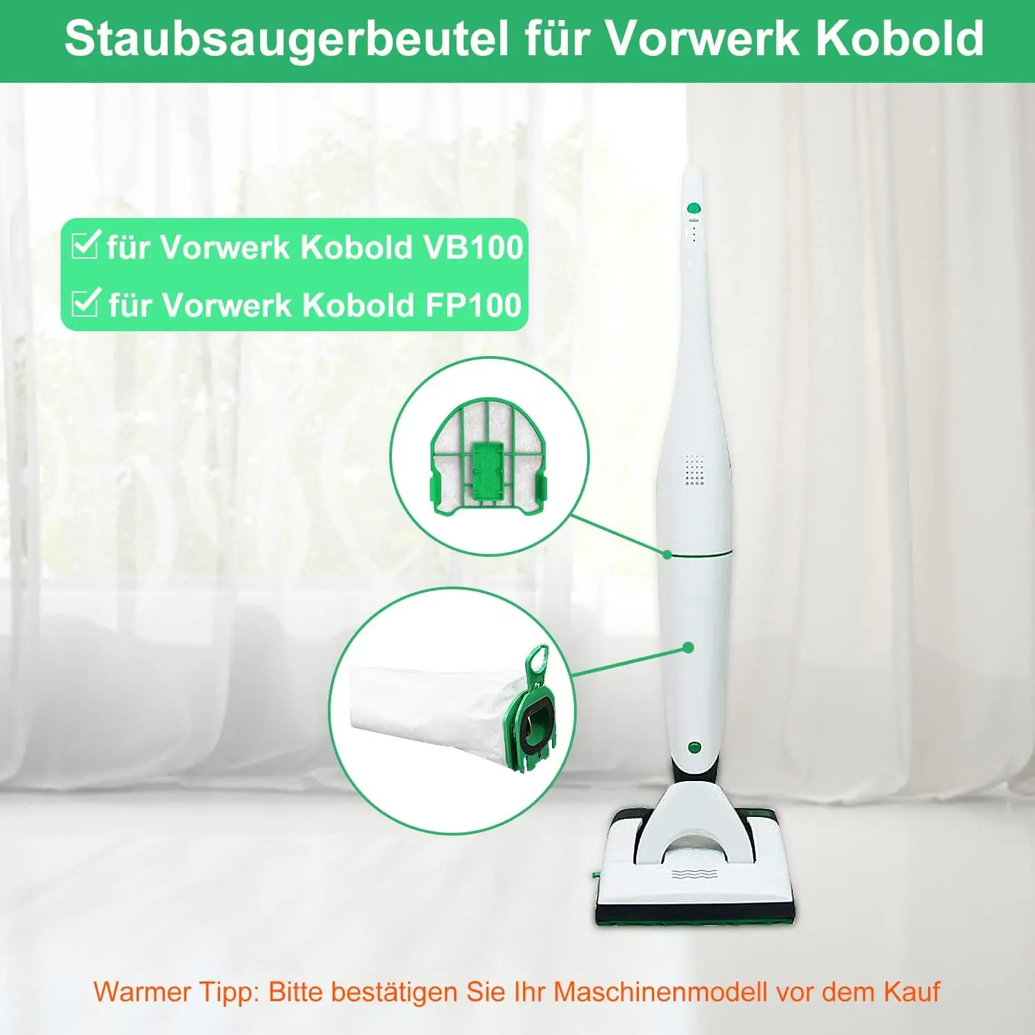 10 vacuum bags for Vorwerk Kobold VB100 FP 100 vacuum cleaner