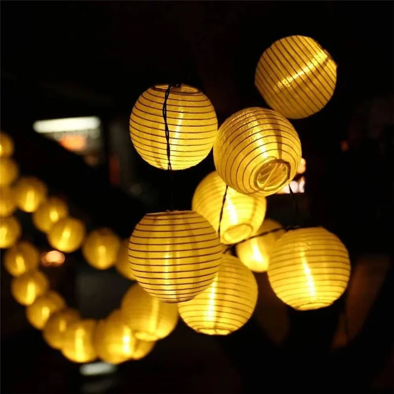 Waterproof Solar Lantern Ball String Light Outdoor 6.5M 30LED Christmas Party Wedding Fairy Light for Patio Garden Garland Decor