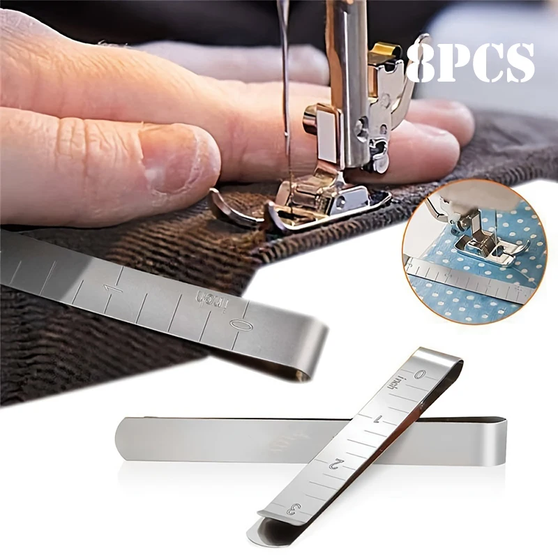 4/8 stücke Metall Nähen Crimpen Clip Edelstahl Nähen Clips Für DIY Kleidung Nähen Pinning Kennzeichnung Quilten Lineal Werkzeug – Detail 1