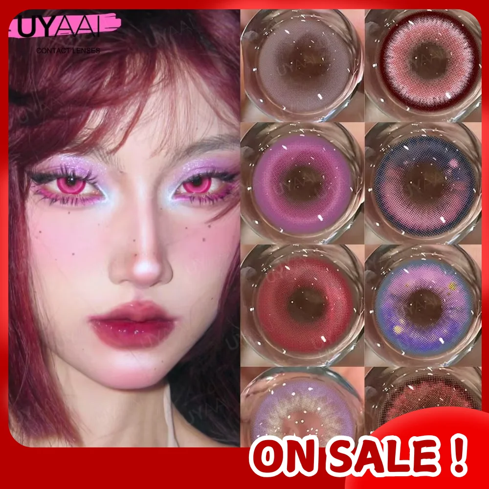 Vibrant Pink & Red Contact Lenses with Deluxe Case & Tweezers - Beauty Enhancing Soft Lenses