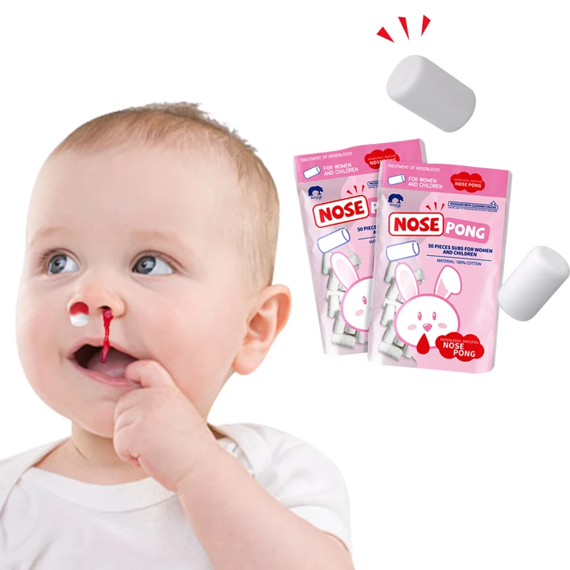 50pcs/Let Baby Care Nose Cleaner Cotton Column Infant Baby Nose Clean
