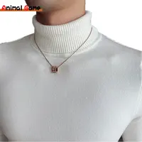 Autumn/Winter Mens Turteneck Sweatshirt Warm Solid Color Slim Men's Casual Pullover Sweater Men Clothing 1