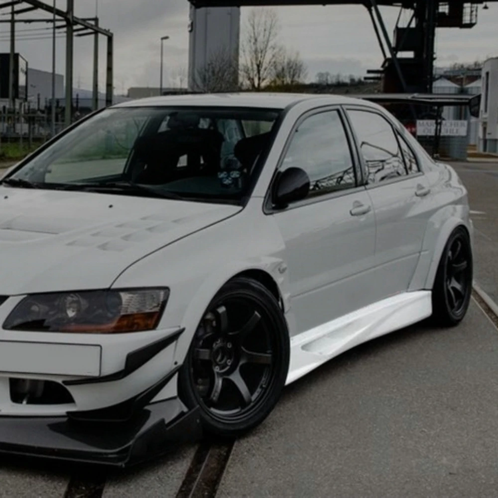미쓰비시 EVO 8 9 VTX 사이버 FRP 섬유 유리 (무도색) 사이드 스커트 바디 키트