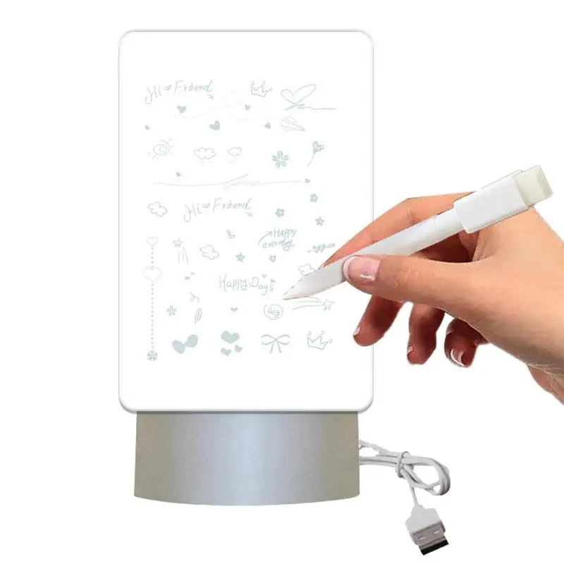 

Acrylic Dry Erase Board With Light Night Light Dry Erase Board LED Letter Message Board Night Light Rewritable Acrylic Memo